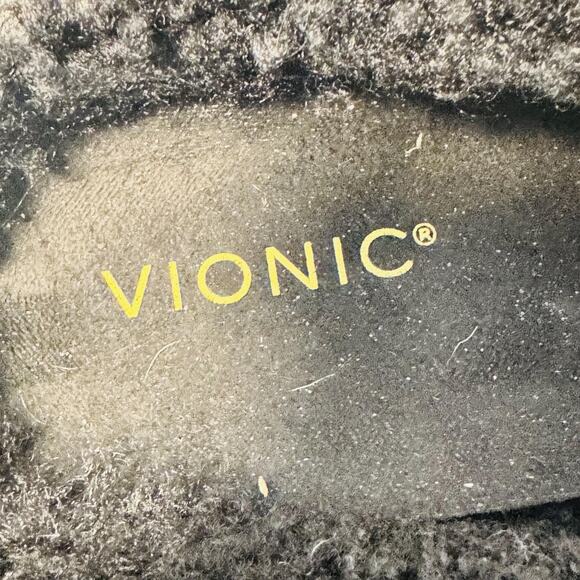 Vionic Shoes Womens 9 Black Faux Fur Uptown Mule Loafer Slip On Clogs Slippers - Picture 8 of 10